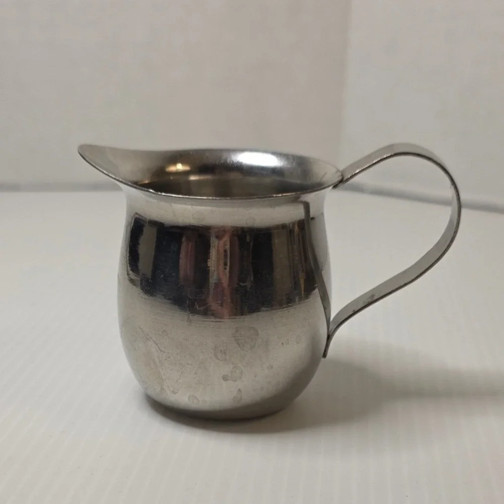 Vintage Update Stainless Steel Mini‎ Creamer Pitcher India Mid Century